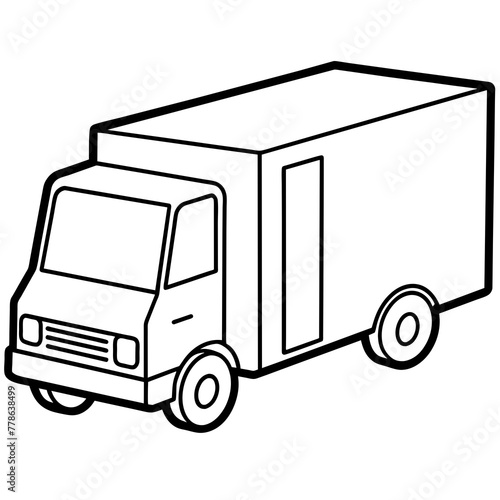 refrigerated truck isolated on white background -Vector illustration