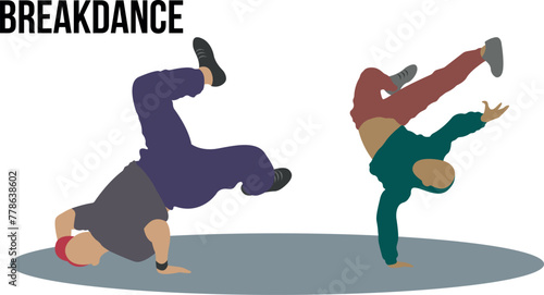 Two breakdance dancers of different ethnicities