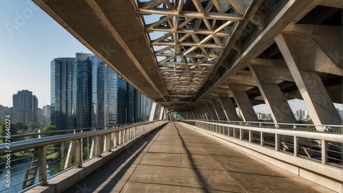 Modern bridge architecture in cityscape