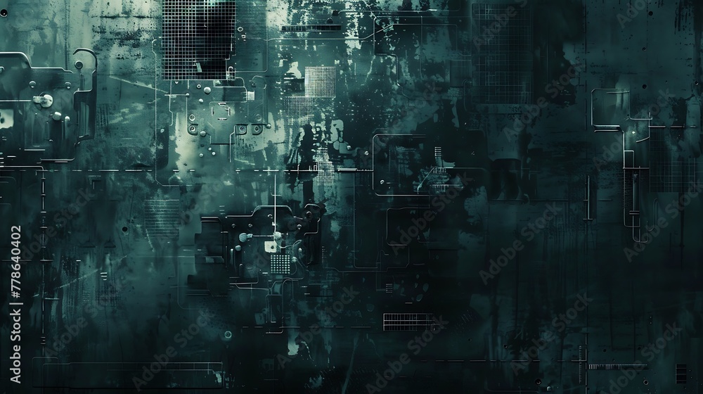 Grunge Tech abstract wall background with dark color