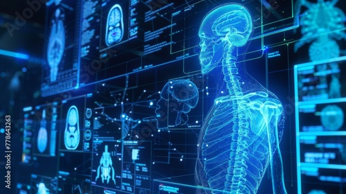 An AI system processes medical imaging in real-time, aiding radiologists in detecting complex health issues. © Sasint