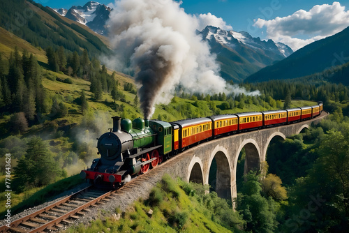 A landscape of a railway with beautiful background photo