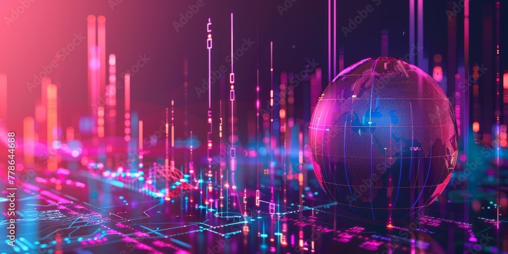 Obraz premium The bustling trading of global finance, where every transaction resonates with the pulse of economic vitality and opportunity