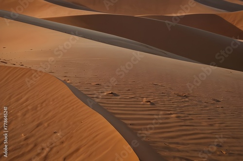 View of the Sahara desert sand dunes in Merzouga desert  Morocco. Generative AI