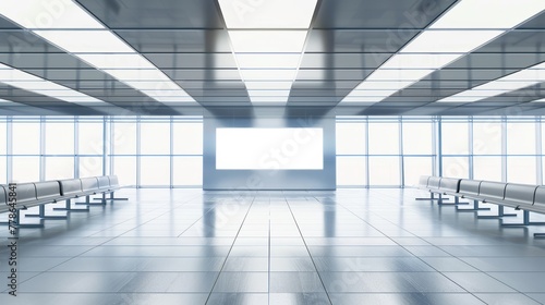 airport interior with empty blank space