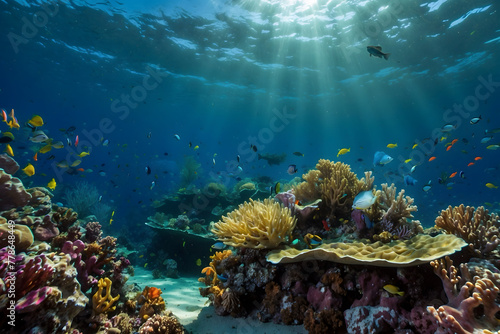 The symphony of underwear coral reefs and fishes