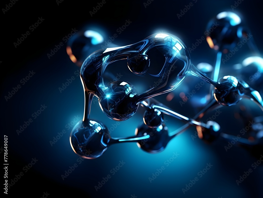 Fototapeta premium Intricate Translucent Molecular Connections in Hydrogen Inspired Abstract Concept