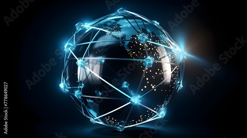 Intricately Woven Global Digital Network Representing International Connectivity and Technological Transformation © yelosole