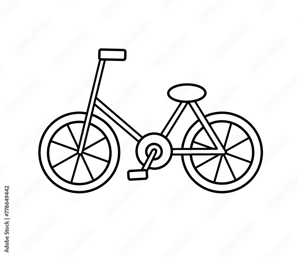 A simple sideways bicycle with clear lines.