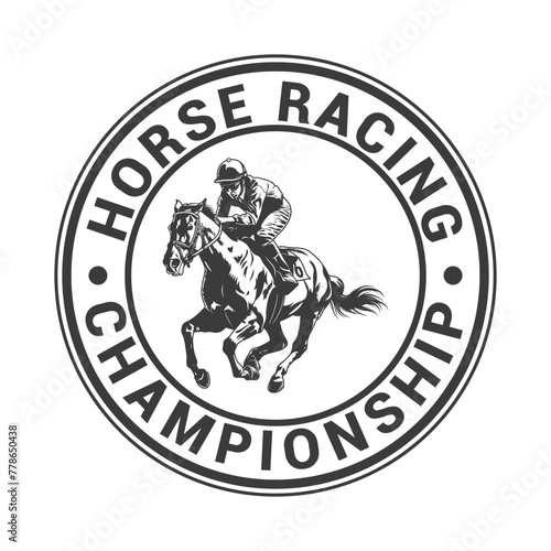 Horse racing championship vintage logo design vector