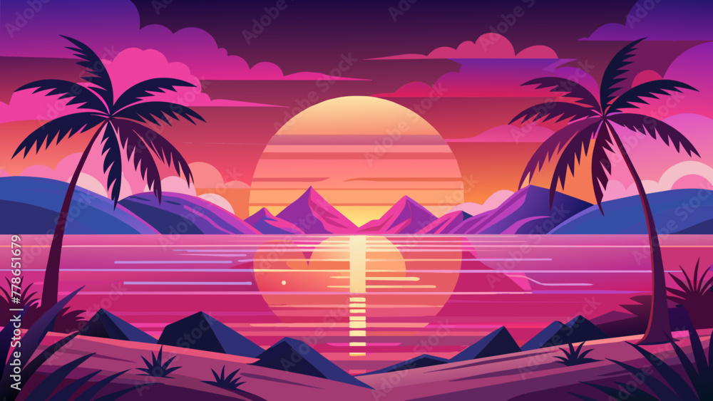 pink-sunrise--hawaiian-background-without-fruits-w