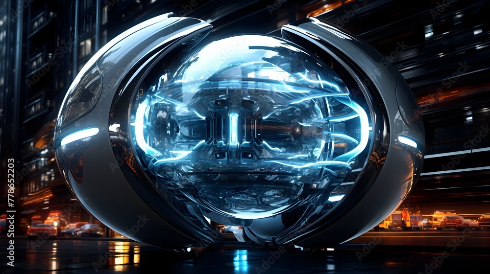 Vibrant Cybernetic Infrastructure Powered by Majestic Propulsion Systems in a Futuristic Landscape Vibrant Cybernetic Infrastructure Powered by Majestic Propulsion Systems in a Futuristic Landscape