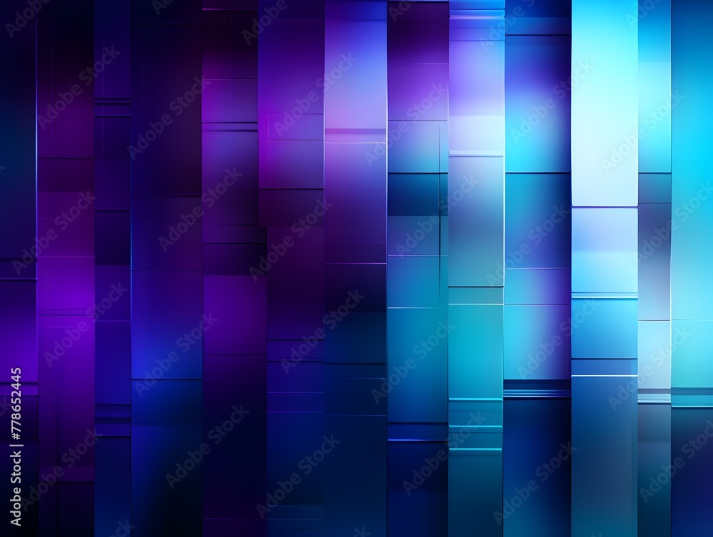 Vivid Glitch Art Backdrop with Sharp Geometric Shapes and Vibrant Hues of Purple and Blue