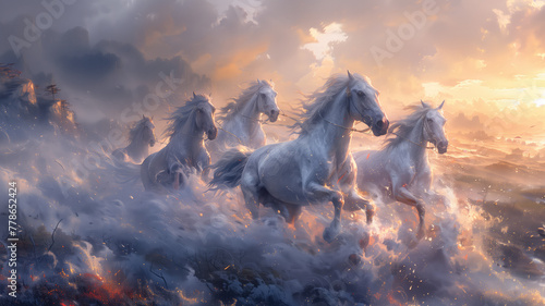 Horse Painting Consists of Beauty Blended with Dream colors Generative AI