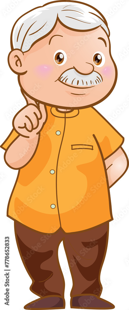 Elderly seniors old people character Elderly seniors old people character