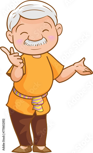 Elderly seniors old people character