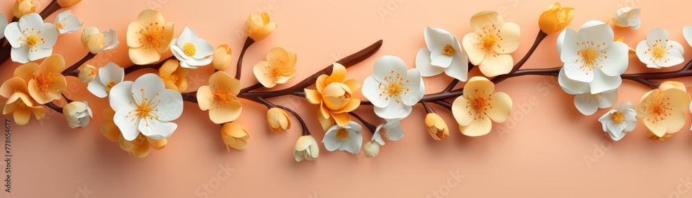 Autumn season blossoms on solid background. Autumn season blossoms on solid background.