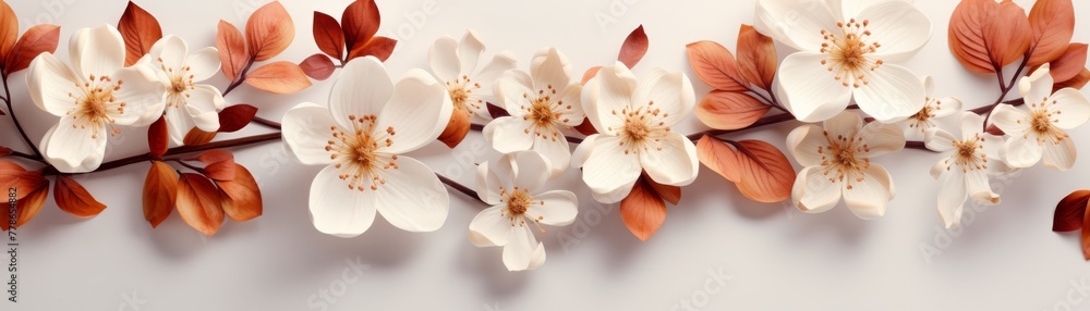 Autumn season blossoms on solid background. Autumn season blossoms on solid background.
