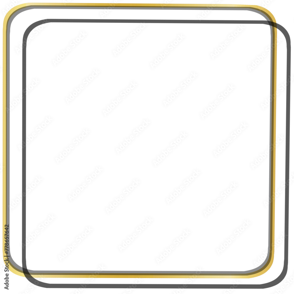 Luxury Golden Gradient Border: Golden Square Frame with Gradation, Shadow, and Thick Outline Luxury Golden Gradient Border: Golden Square Frame with Gradation, Shadow, and Thick Outline