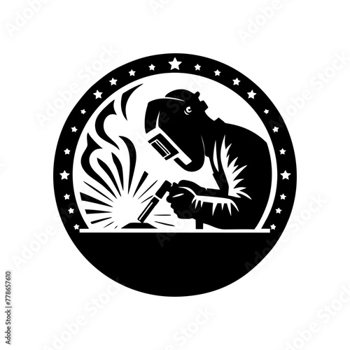Welder logo design vector illustration. Welder logo vector