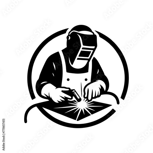 Welder logo design vector illustration. Welder logo vector