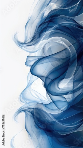 Curved blue elegance frame template features dynamic lines, elevating design aesthetics Vertical Mobile Wallpaper,Wavy paper cut background. Blur. Abstract curved wave with blur effect for your design