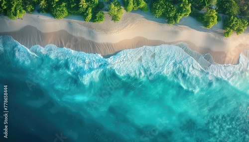 Aerial shots of beaches offer a unique perspective, showcasing the stunning contrast between land, sea, and sky photo