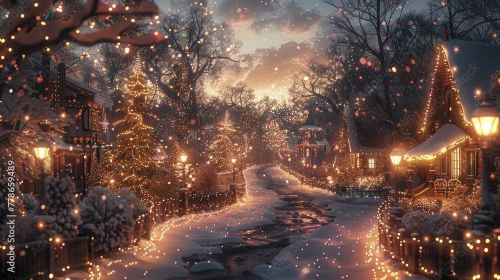 Christmas Lights and Snowy Nights, The Magic of Winter Illuminated