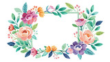 watercolor-floral-frame-square-shape--white-backgr