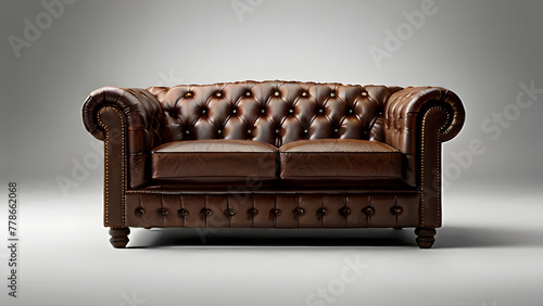 Generative KI Winchester Couch auf weißem Hintergrund