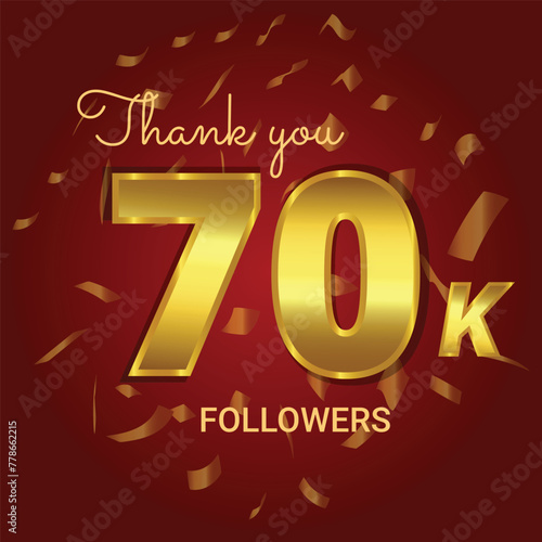 Thank you followers online social group happy banner celebrate vector