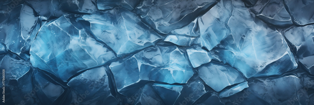 Obraz premium A mesmerizing painting featuring vibrant blue ice against a striking black background, creating a stunning contrast