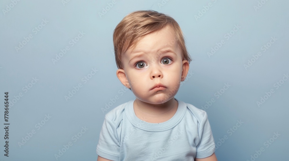 A young boy with a surprised and curious expression (funny looking people) A young boy with a surprised and curious expression (funny looking people)