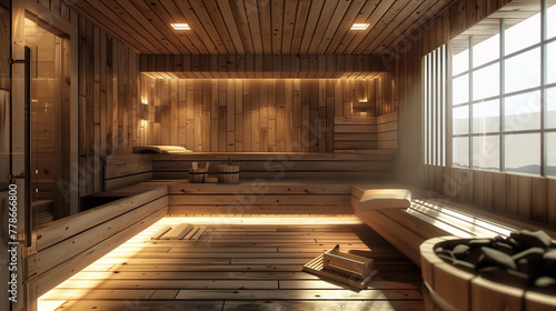 interior of a sauna