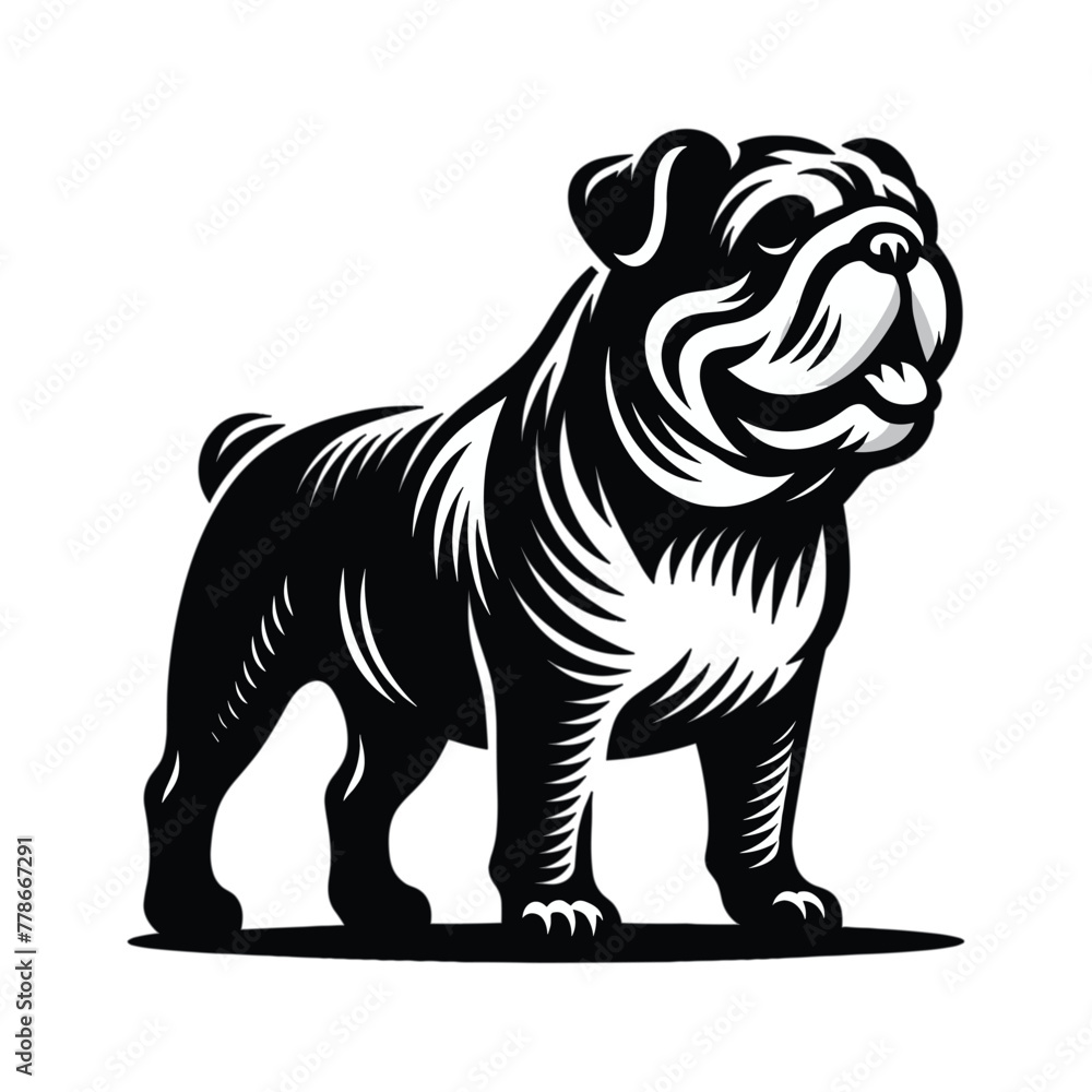 Fototapeta premium bulldog silhouette vector illustration