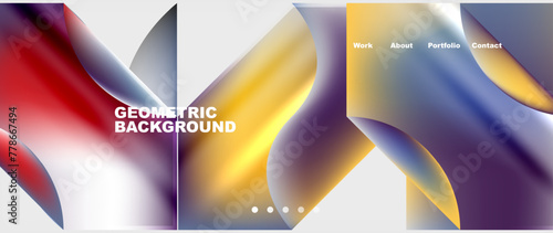 Colorful gradients with abstract geometric shapes. Vector Illustration For Wallpaper, Banner, Background, Card, Book Illustration, landing page