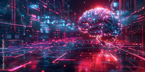 Artificial Intelligence Digital Brain Highlighting Machine Learning Potential