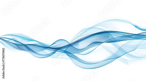 Elegant Blue Wavy Lines on a White Background. Simple and Modern Digital Design. Ideal for Abstract Concepts, Wallpapers, and Banners. AI