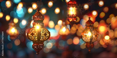 Beautiful shiny eid mubarak festival background
