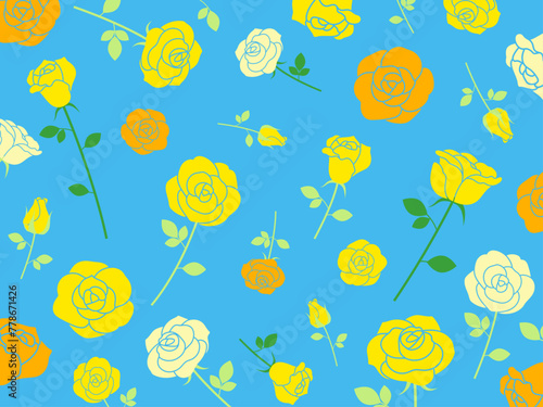 薔薇の模様の背景_ベクターイラスト