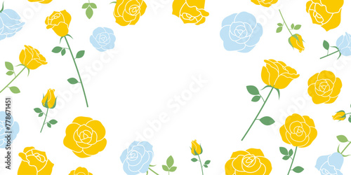 父の日をイメージした薔薇のフレーム（2:1）_ベクターイラスト

