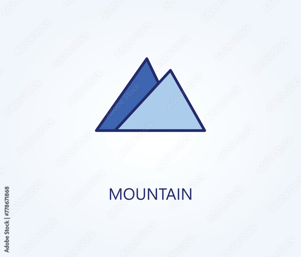 Mountain blue icon.