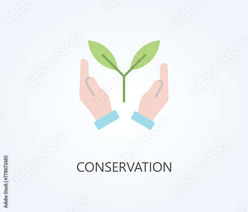 Conservation flat icon. © Samber TheLabs