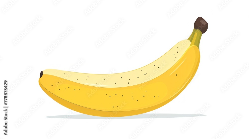 Cartoon of isolated banana in flat style on white background