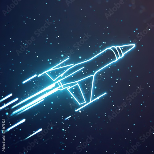 Airplane in flight with dark background.with Generative AI technology