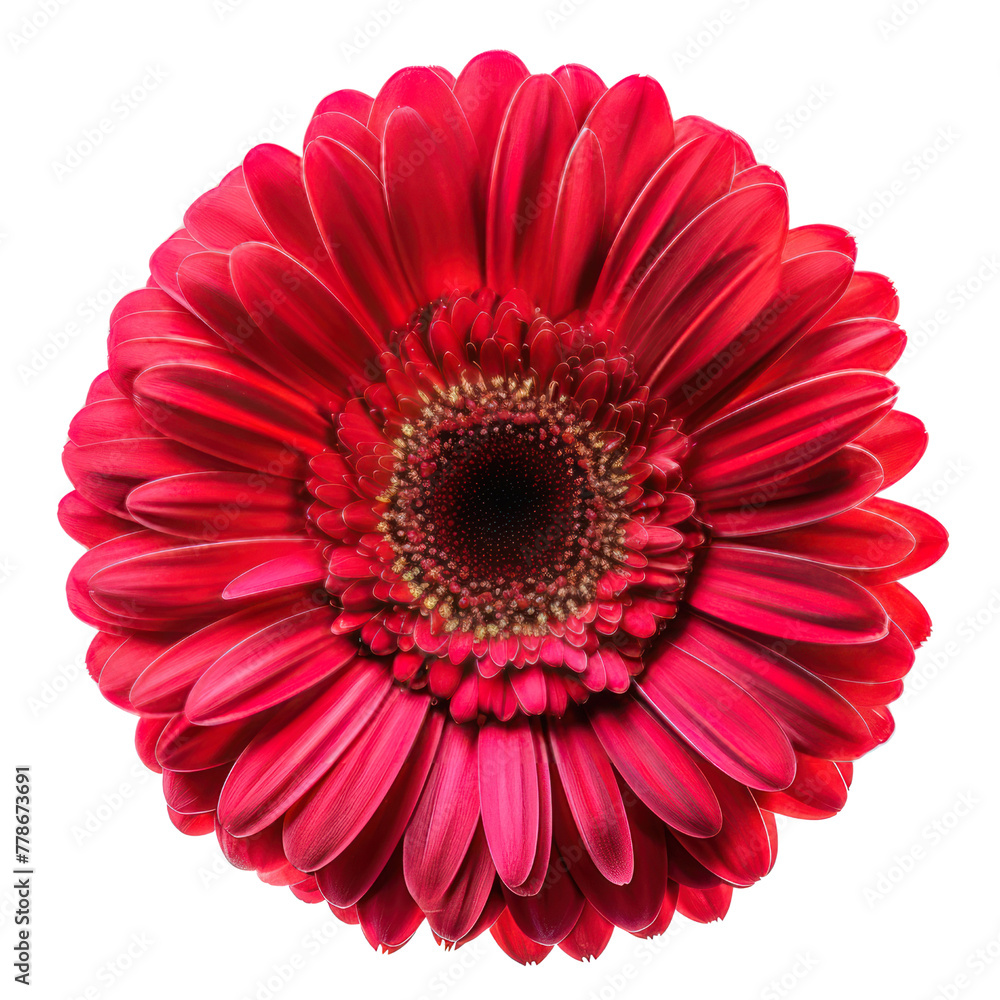 Set of gerbera flower isolated on white background