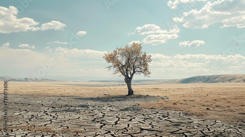 A lone tree stands resilien...