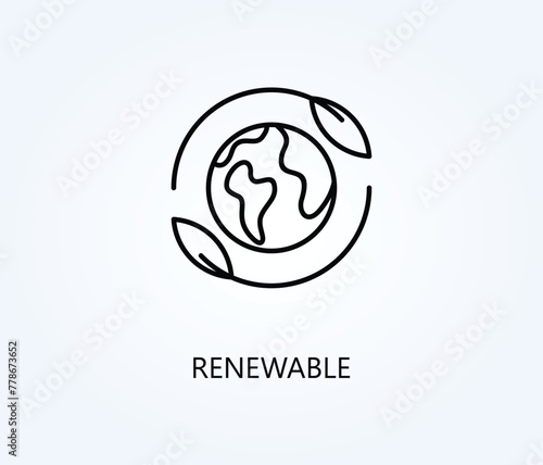 Renewable vector, icon or logo sign symbol illustration.