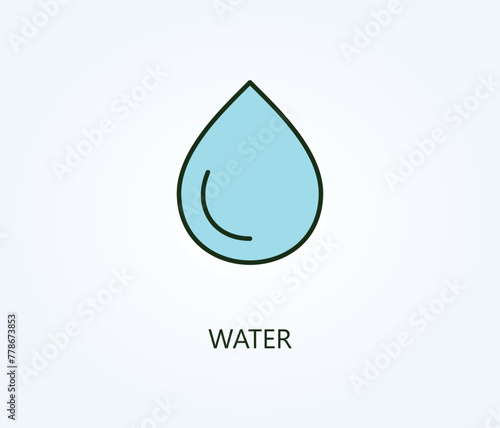 Water outline color icon.