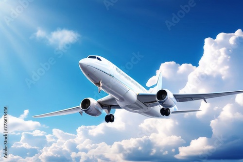 taking off from modern city in the airport